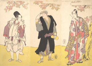 Kabuki Actors Ichikawa Yaozo III, Onoe Matsusuke I, and Sawamura Sojuro III, 11th month, 1786