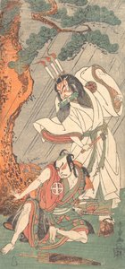 Kabuki Actors Ichimura Uzaemon IX as Ko-kakeyama and Otani Hiroji III as Koga Saburo by Shunsho