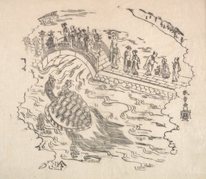 Ceremony of Worshipping Benten at Shinabazu Temple, 18th century by Shunsho