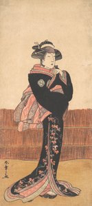 The Third Azuma Tozo as a Woman in a Black Kimono, probably 1782