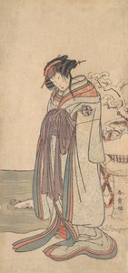 The Third Segawa Kikunojo as a Courtesan Standing in the Snow