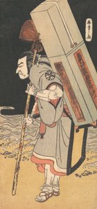 The actor Nakamura Nakazo as a rokuju-rokubu pilgrim to Buddhist temple, ca. 1780