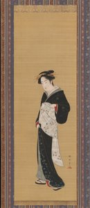 Woman in a Black Kimono, 1783-89 by Shunsho