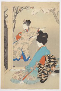Three Blooming Cherry Trees by Shuntei Miyagawa