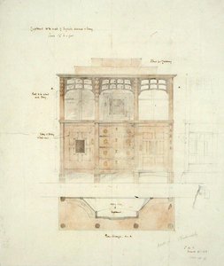 Design for Cupboard in English Walnut and Ebony