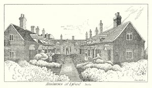 Almshouses at Lyford, Berks by Sidney Heath