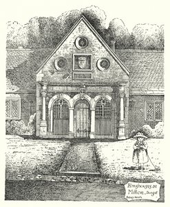 Almshouses at Milton, Dorset (engraving)