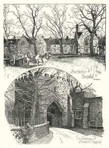Sherburn Hospital, Durham (engraving) by Sidney Heath