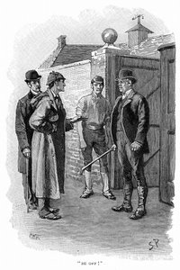 Sherlock Holmes and Dr Watson investigating