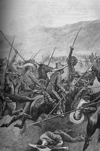 The Mexican Lancers Charged The Illinois Soldiers by Sidney Paget