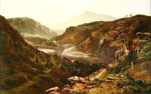 Boy and Girl Tending a Herd by Sidney Richard Percy