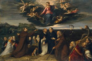 The Virgin Adored by Saints by Sigismondo Scarsellino