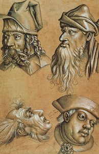 Studies of Four Heads for a Passion Series by Sigmund Holbein