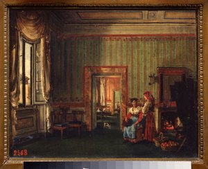 Interior of the House of Prince Alexander Golitsyn in Rome by Silvestr Fedosievich Shchedrin