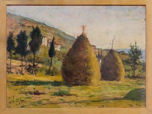 Haystacks in the Sun, c.1890 by Silvestro Lega