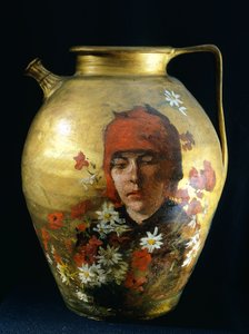 Pitcher with figure of woman