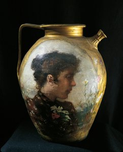 Woman among flowers