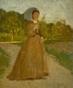 Woman in the garden, c.1864 by Silvestro Lega