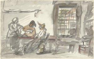 Interior of a Peasant Inn by Simon Andreas Krausz
