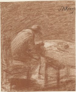 Man Writing at a Table by Simon Andreas Krausz