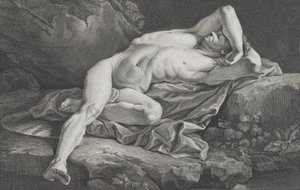 Study of Male Nude by Simon Charles Miger