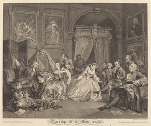 Marriage a la Mode: Plate 4 by Simon Francois Ravenet I after William Hogarth