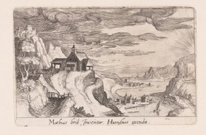 Landscape with a River Valley and a Church on a Hill, from Topographia Variarum Regionum