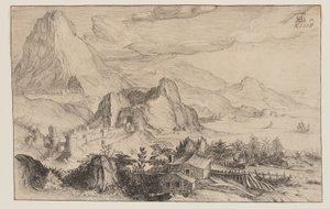Mountainous Landscape by Simon Frisius