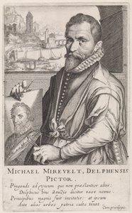 Portrait of Michiel Jansz. van Mierevelt by Simon Frisius