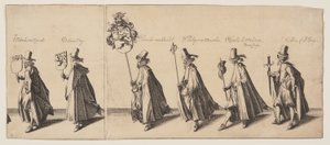 Procession of Six People Preceded by a Horse, from The Funeral of Brederode by Simon Frisius