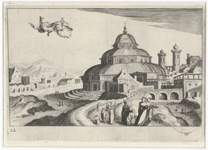 Cityscape with Mercury by Simon Frisius