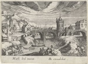 Cityscape with a River by Simon Frisius