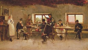 Revellers in a Pub, 1888 by Simon Hollosy