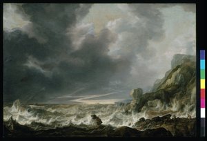 Ship In Distress Off A Rocky Coast