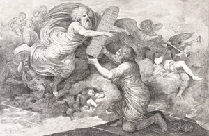 Moses on Sinai The Tablets of the Law, 1773 by Simon Julien