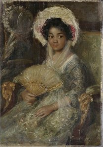 Young Woman with a Fan by Simon Maris