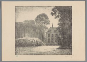View of Farmhouse on De Raephorst Estate by Simon Moulijn (signed by artist)