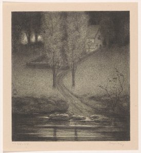 Poplars by a Stream by Simon Moulijn (signed by artist)