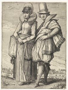 Man and Woman Dressed According to the Fashion of circa 1625