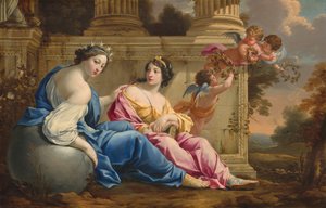 The Muses Urania and Calliope by Simon Vouet