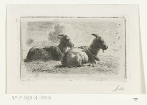Two Lying Goats by Simon van den Berg