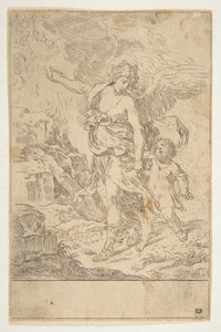 A guardian angel walking with a child, ca. 1640