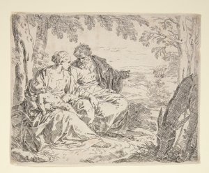 Rest on the Flight into Egypt by Simone Cantarini