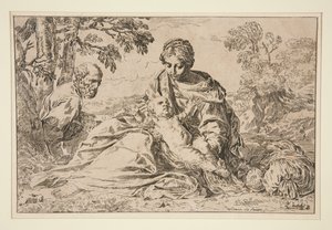 Rest on the Flight into Egypt by Simone Cantarini
