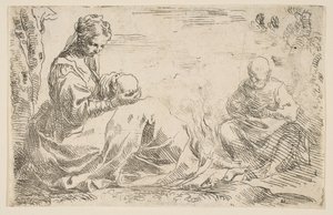 Rest on the Flight into Egypt by Simone Cantarini