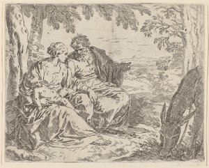 The Rest on the Flight into Egypt by Simone Cantarini
