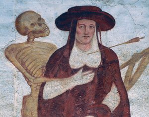 The Cardinal and Death (detail) by Simone II Baschenis