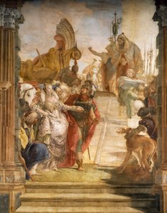 The Meeting of Marc Anthony and Cleopatra (detail) by Simone II Baschenis