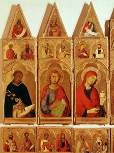 Saint Dominic, Saint John Evangelist, Saint Mary Magdalene (detail) by Simone Martini