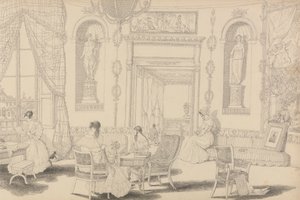 Album of 30 Views in the Tyrol and Italy: Circular Boudoir in Casino Pecori 10th October 1841 by Sir Charles D